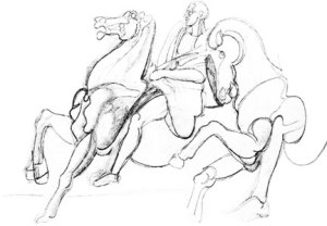 'Man on Horse' 1939, Arshile Gorky